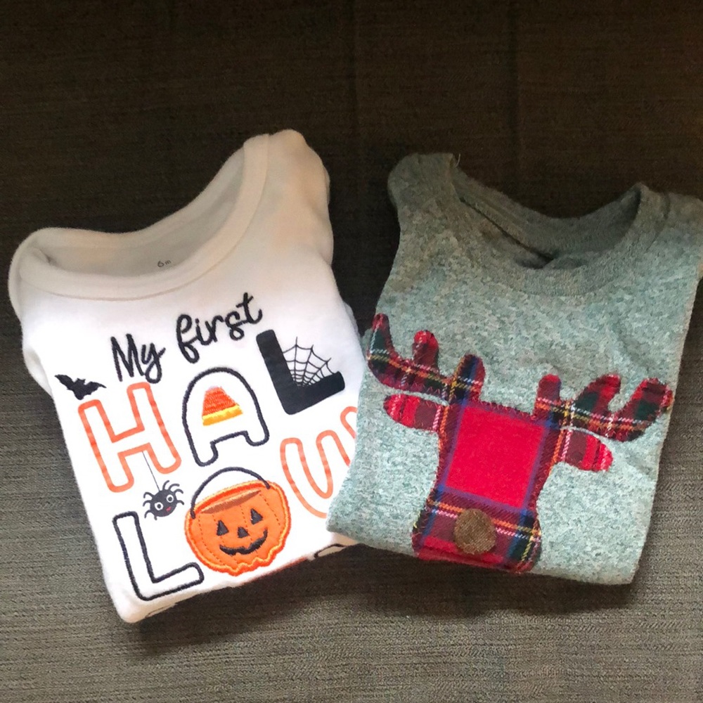 *Seasonal Bundle* Halloween Onesie + Plaid Moose